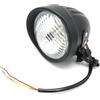 XBDYGS Faro Del Motociclo Faro Per Motocicletta Retrò Harleyes Diametro 12 Cm Faro In Vetro Giallo Con Guscio In Ferro Da 4,5 Pollici CG Lighting Lamp Faro Motocicletta(Black white glass)