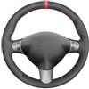 MEWANT Coprivolante nero in pelle PU + filo rosso cucito a mano per Alfa Romeo 147 2000 - 2010 / GT 2004 - 2010