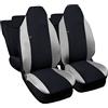 Rebeca Shop® Coprisedili auto compatibili con Smart ForFour, Made in Italy, tessuto poliestere, set coprisedili anteriori e posteriori (Nero - Grigio Chiaro, Set completo (anteriore + Posteriore))