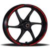 Generico Set Adesivi Cerchioni Moto compatibile con APRILIA SX50 completo per 2 Ruote 17'' Pollici Strisce Cerchi Custom Vari Colori cod.RT001 (032 ROSSO)