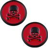 Generic 2 emblemi a forma di teschio, emblema diavolo, morte, adesivi per auto, decorazione universale per auto (rosso nero)