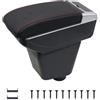 KAERGK Braccioli auto per Renault Clio 2013-2017 Console centrali per auto Doppio spazio con portabevande Posteriore Utility Box Facile da montare (linea rossa)