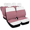 Susy Shop Coprisedili Auto Compatibili Per 500 Made In Italy Set copri sedili Colorati (Bianco/Rosa)
