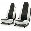 Auto Accessori Lupex Coprisedili auto compatibili con Smart Fortwo, Tessuto Policotone, Coppia Anteriore (Nero - Bianco)