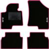 QUEMAR Tappetini Auto per Hyundai ix35 2009-2015, Bordo Rosa, 2 Ricami