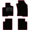 QUEMAR Tappetini Auto compatibili con Lancia Ypsilon 5 porte dal 2011 anche Hybrid/Kit Tappeti Moquette e Gomma su Misura (Set 2 Ant +2 Post)/Ricami e Colori Personalizzati (Bordo Rosa, 0 Ricami)