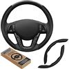 GSPSCN Coprivolante universale per auto in fibra di carbonio, antiscivolo, a forma di farfalla, segmentato, adatto per il 99% delle auto, accessori interni auto, colore nero