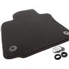 kh Teile Tappetino adatto per VW Golf 5 6 Jetta Scirocco, in velluto, tappezzato, lato guidatore, tappezzato singolo, nero, con sistema di fissaggio originale