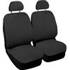 Auto Accessori Lupex - Coprisedili Auto Anteriore Universali, colore Grigio Scuro, coppia fodere auto o furgone 2 posti, tessuto cotone liscio, set protezione sedile anteriori