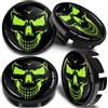 SkinoEu 4 x 65mm Coprimozzi in Lega per Cerchi Compatibile con VW 3B7 601 171 / 6U7 601 171 Teschio Cranio CV 59