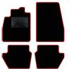 QUEMAR Tappetini Auto compatibili con Ford Puma dal 2019 anche Hybrid/Kit Tappeti Moquette e Gomma su Misura (Set 2 Anteriori + 2 Poster.)/ Ricami e Colori Personalizzati (Bordo Rosso, 0 Ricami)