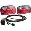 UNITRAILER Set Fanali Posteriori Aspöck Multipoint II Sinistro e Destro 7 Funzioni 12V Fendinebbia Retromarcia con Cablaggio Elettrico Mantes 5 Metri 13 PIN per Rimorchio Carrello Auto