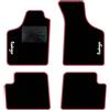 QUEMAR Tappetini Auto compatibili con Renault Twingo I 1993-2007 / Kit Tappeti Moquette e Gomma su Misura (Set 2 Anteriori + 2 Posteriori) / Ricami e Colori Personalizzati (Bordo Fucsia, 2 Ricami)