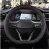 Ltusgt Coprivolante Auto Per Seat Per Ibiza 6L 6J 6P 6F KJ1 FR Coprivolante Per Auto In Pelle PU Antiscivolo 9 Colori Accessori Per Auto(D shape Black)