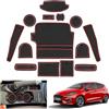 GAFAT Compatibile con Ford Fiesta ST MK8 2017-2023 2024 Tappetini Antiscivolo, Fiesta MK8 Tappetini in Gomma Console Centrale, Portabevande Tappetini, Porta Tappetino (Rosso)