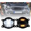 NSLUMO LED LUCI DIURNE DRL Lampadine fendinebbia per Smart Fortwo Forfour W453 per ben.z Citan Paraurti anteriore Fendinebbia Riflettori LAMPADE FRECCE LATERALI DLR Luce di marcia 2x affumicata