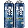 Clima Set CLIMASET Sostitutiva del gas R134a R12 - Gas aria condizionata auto - kit ricarica clima auto - refrigerante R134a - 2 x bombolette - ricarica aria condizionata auto - ECO