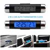 Maso, orologio digitale universale per cruscotto dell'auto, con retroilluminazione e schermo LCD, con indicatore della temperatura del veicolo regolabile, supporta modalità di trasformazione 12h/24h