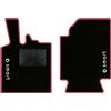 QUEMAR Tappetini Auto compatibili con Smart Fortwo W451 2007-2014 / Kit Tappeti in Moquette e Gomma su Misura (Set 2 Anteriori) / Ricami e Colori Personalizzati (2 Loghi+Ricami, Bordo Fucsia)