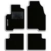 QUEMAR Tappetini Auto compatibili con Panda III dal 2012 e Hybrid/Kit Tappeti Moquette e Gomma su Misura (Set 2 Anteriori + 2 Posteriori)/ Ricami e Colori Personalizzati (Bordo Bianco, 1 Ricamo)