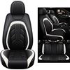 nenyan Set Coprisedili Auto Universale per Vw Volkswagen T-Cross T-Roc T-Roc Sport Caravelle Sharan Passat S | Compatibile con Airbag Laterale, Standard Bianco Nero