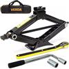 Verda Cric per auto a forbice 1,5T (1500 kg), 115-370 mm, chiave a cricchetto, chiave per dadi ruota, kit cric per auto con cricchetto, sollevatore per auto, cric portatile per auto, MPV e SUV