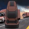LFXLDS Coprisedili Camion per DAF LF CF XF XG XG+,Nero/Rosso/Marrone/Blu Protezione Sedili Maglia Pelle Guidatore Passeggero Anteriore Ergonomico Lombare Accessori Interno Camion,Version 3-Brown