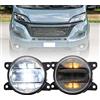 NSLUMO LED Fendinebbia DRL Luce di marcia diurna per Fiat Ducato Doblo Talento Paraurti anteriore Fendinebbia Riflettori Montaggio Indicatori di direzione DLR Luce di marcia 2x Lente trasparente
