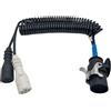 SERTPLAS Avvolgitore elettrico | Cavo a spirale adattatore 15 poli su 2 x 7 poli | 24 Volt - adatto per camion | veicoli trattori | NFZ | rimorchi | rimorchi | camion | rimorchi | rimorchi | rimorchi