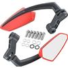 KATUR Specchi retrovisori Manubrio Moto Specchietto Laterale Rosso Specchio retrovisore per Motocicletta Bulloni filettati 8MM 10MM Supporti Regolabili per K awasaki S uzuki H Onda V ictory C Hopper