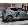 worldcustomchopper kit Grafica Adesivi Stickers laterale Worldcustom compatibile conAlfa Romeo Giulietta Mito Auto tuning (Rosso)