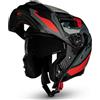CRUIZER Casco moto modulare Omologato PRO Nero Rosso Opaco doppia visiera (XL)