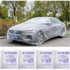 Kasmole 4 copriauto usa e getta con elastico in plastica trasparente usa e getta universale copertura per auto pioggia polvere garage copertura in plastica impermeabile stoccaggio intermedio telone auto