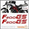 BLACK DOVES GRAPHICS 2pz Adesivi compatibile con Moto F800 GS Motorrad F 800 (Rosso)