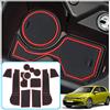Ruiya Compatibile con VW Golf 8 8.5 MK8 GTI GTE GTD R Variant 2020-2025 2026 Tappetini Antiscivolo, Golf 8.5 2026 PVC Tappetini in Gomma Tappetino Bracciolo Antiscivolo Golf 8 Accessori [Rosso]