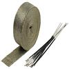 ETOPARS 2.5CM X 15M Nastro Termico Isolante Titanio Benda Termica Scarico Fibra Vetro Tubo Calore Protezione Moto con 6 Fascette Acciaio Inossidabile