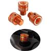 Sinkees Tappi per fori Specchio Moto Viti Speculari M10x1,25 Accessori Universali in Alluminio per Bici da Strada Scooter Motocross Cafe Racer (Arancia)