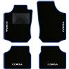 QUEMAR Tappetini Auto per Opel Corsa C, Bordo Blu, 4 Ricami | 2000-2006 / Kit Tappeti Moquette e Gomma su Misura / Set 2 Anteriori + 2 Posteriori / Ricami e Colori Personalizzati