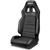 Sparco Sedile Sportivo R100+ Similpelle Nero + Cucitura Nero (Regolabile)
