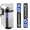 BLACK DOVES GRAPHICS Rifrangenti Adesivi Compatibili con Touratech Valigie laterali di Motorrad R1200 GS (nero-blu)