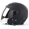 JianJud Caschi Jet Moto,Bluetooth Casco Mezzo Moto con Visiera Parasole--Omologato ECE 22-05 Scooter Chopper Skateboard Ciclismo Gioventù Uomo Donna Casco F,S