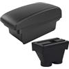 SUPER DAFI Scatola Bracciolo per Peugeot 208 2012-2015 2016 2017 2018 Box Bracciolo Auto Parti Adattamento Dettagli Box Portaoggetti Interno Accessori Supporto(A 2 Black Line No USB)
