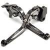 E-SPEEDMTC ESPEEDMTC per Triumph 765 Street Triple R (Not RS) 2020-2022 Modificato di CNC in Lega di Alluminio 6 stadi Lunghezza Regolabile Pieghevole Leva di Frizione del Freno (Grigio)