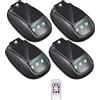 Generic 2/4/5/6 luci solari per cabina, 2026 nuova luce stroboscopica RGB per tetto auto, senza trapano a energia solare, con telecomando, vibrazione, per camion SUV camper (B-4pcs)