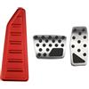 YFQAZXSW Pedali for auto AT, pedale dell'acceleratore in lega di alluminio, copertura del pedale del freno, pedale di riposo, strisce di imbottitura, accessori for Jeep, for Renegade, for AT, 2015-2022(Red res