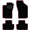 QUEMAR Tappetini Auto compatibili con Alfa Romeo 147 dal 2000 / Kit Tappeti in Moquette e Gomma su Misura (Set 2 Anteriori + 2 Posteriori) / Ricami e Colori Personalizzati (Bordo Rosa, 0 Ricami)