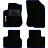 QUEMAR Tappetini Auto per Peugeot 2008 I, Bordo Blu, 1 Ricamo | 2013-2019 / Kit Tappeti Moquette e Gomma su Misura / Set 2 Anteriori + 2 Posteriori / Ricami e Colori Personalizzati