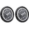 CUTEAS Fari Anteriori Auto Per Toyota FJ Per Cruiser Per Landcruiser 2x Auto 7 pollici Led Faro Hi/Low H4 Halo Angle Eyes DRL Faro Principale(90w Halo light Black S)