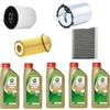 Cormar KIT TAGLIANDO COMPLETO FILTRI + OLIO CASTROL 5W30 COMPATIBILE CON AUDI A1 SPORTBACK 1.6 TDI 90 105CV