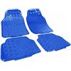 Generico Set 4 Tappetini Tappeti Auto Universali Sportivi Blu Gomma Effetto Metallo Metallizzato